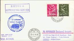 Vaticano-1970 I^volo Lufthansa LH 650 Copenhagen Osaka Del 1 Marzo - Poste Aérienne