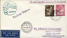 Vaticano-1968 I^volo Lufthansa LH 349 Genova Francoforte Del 1 Luglio (50 Pezzi  - Airmail