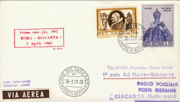 Vaticano-1969 I^volo AZ-790 Roma-Djakarta Del 1 Aprile - Luftpost