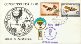 1970-San Marino Aerogramma Congresso FISA Salone Di Aerofilatelia Ascensione Con - Luchtpost