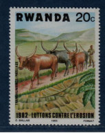 Rwanda, **, Yv 1099, Mi 1224, SG 1151, Bovins Watussi (Bos Primigenius Taurus), - Ongebruikt