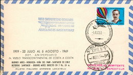 1969-Argentina 50^ Anniversario Del I^volo Transcontinentale Da Costa A Costa Vo - Covers & Documents