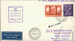 Vaticano-1966 I^volo Lufthansa Amburgo Oslo Del 5 Novembre - Luftpost