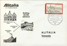 1970-Germania Alitalia Illustrato I^volo Con DC 9 Francoforte Venezia Del 15 Mag - Covers & Documents