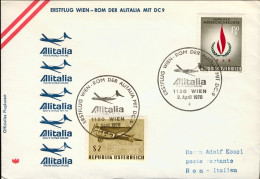 1970-Austria Alitalia I^volo DC 9 Vienna Roma Del 2 Aprile, 90 Pezzi Trasportati - Sonstige & Ohne Zuordnung