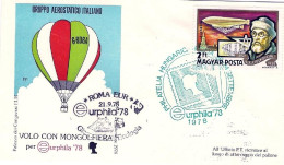 1978-Ungheria Hungary Magyar Volo Con Mongolfiera Per Eurphila Roma-Pomezia Al V - Lettres & Documents