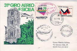 1979-Belgique Belgium Belgio 31^ Giro Aereo Internazionale Di Sicilia + Erinnofi - Storia Postale