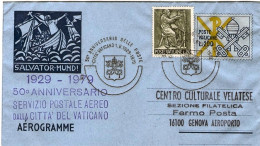 Vaticano-1979 L.200 Salvator Mundi Con Affrancatura Aggiunta Con Bollo 50^ Anniv - Airmail