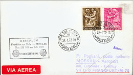 Vaticano-1972 Erstflug Francoforte Sul Meno Mosca Del 5 Febbraio, Al Verso Timbr - Airmail