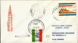 1972-San Marino Aerogramma Italia Raccomandata Volo Cremona Parma Del 4 Marzo Pe - Luchtpost
