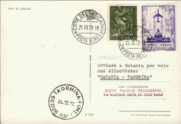 Vaticano-1972 Cartolina Dell'aeronautica Militare Posta Con Elicottero Catania T - Posta Aerea