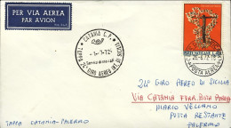 Vaticano-1972 Per Il 24^ Giro Aereo D'internazionale Di Sicilia Tappa Catania Pa - Posta Aerea