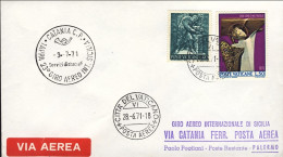 Vaticano-1971 Per Il XXIII^giro Aereo Internazionale Di Sicilia Tappa Catania Pa - Airmail
