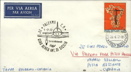 Vaticano-1972 Per Il 24^ Giro Aereo D'internazionale Di Sicilia, - Airmail