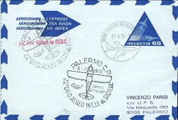 1970-Svizzera Per Il 22^ Giro Aereo Internazionale Di Sicilia Del 4 Luglio - Erst- U. Sonderflugbriefe