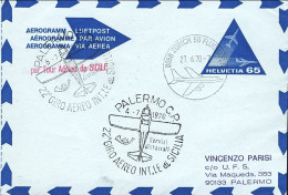 1970-Svizzera Per Il 22^ Giro Aereo Internazionale Di Sicilia Del 4 Luglio - First Flight Covers