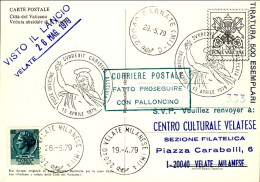 1979-Vaticano Cartolina Postale L.130 Da Velate Milanese (visto Il Lancio) Bollo - Airmail