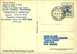 Vaticano-1979  Cartolina Postale L.120 Fontana Di Piazza S.Marta Con Bollo Volo  - Luftpost