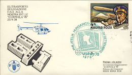1978-Ungheria Hungary Magyar Elitrasporto Delegazione FAO Volo Postale Con Elico - Lettres & Documents