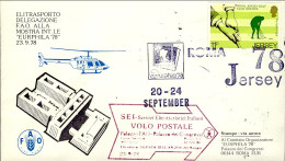 1978-Jersey Elitrasporto Delegazione FAO Volo Postale Con Elicottero Della SEI S - Jersey