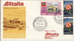 1976-San Marino Aerogramma I^volo Alitalia Percorso Roma Dhahran Del 30 Giugno - Poste Aérienne