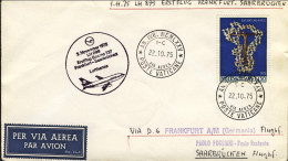 1975-Vaticano Lufthansa Boeing 737 LH 899 Frankfurt Saarbrucken Del 2 Novembre - Airmail