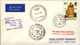 1976-Gran Bretagna Rievocazione Scampo Garibaldi,trasporto Posta A Mezzo Elicott - Brieven En Documenten