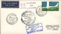 1975-San Marino Aerogramma Giornata Filatelica Riccione Posta A Mezzo Elicottero - Airmail