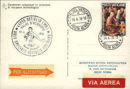 Vaticano-1976 Onoranze A Salvo D'Acquisto Volo Speciale Ostiglia Palidoro Del 14 - Airmail