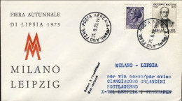 1973-fiera Autunnale Di Lipsia Volo Interflug Milano Lipsia Del 31 Agosto - Poste Aérienne