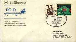 1974-Germania Volo Lufthansa Con DC 10 Francoforte Roma Del 14 Gennaio - Brieven En Documenten