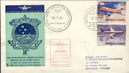 1974-San Marino Aerogramma Associazione Trasvolatori Atlantici, Dispaccio Aereo  - Poste Aérienne