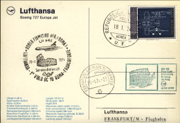 1974-San Marino Aerogramma Cartolina Lufthansa I^volo DC 10 Roma Francoforte Del - Airmail