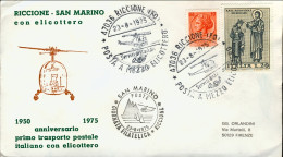 1975-giornata Filatelica Riccione Posta A Mezzo Elicottero Riccione San Marino P - Airmail