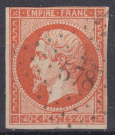 FRANCE EMPIRE N° 16a ORANGE VIF OBLITERATION PC 578 CAEN CALVADOS - BONNES MARGES - 1853-1860 Napoléon III.