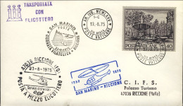 Vaticano-1975 25^ Anniversario Del I^volo Postale Con Elicottero San Marino Ricc - Poste Aérienne
