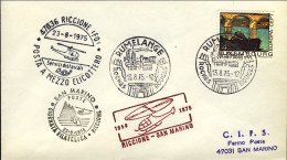 1975-Luxembourg Lussemburgo 25^ Anniversario Posta A Mezzo Elicottero Riccione-S - Cartas & Documentos