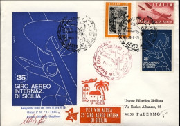 1973-per Il XXV Giro Aereo Internazionale Di Sicilia Firma Del Pilota - Poste Aérienne