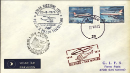 1975-Turchia (Beyoglu 10.8) 25^ Anniversario Posta A Mezzo Elicottero Riccione-S - Poste Aérienne