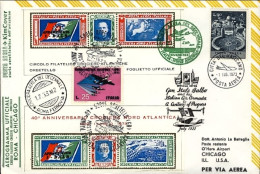 Vaticano-1973 Ufficiale Roma Chicago Per Il 40 Anniversario Crociera Nord Atlant - Airmail