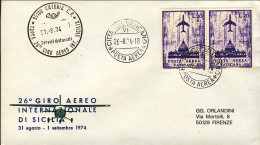 Vaticano-1974 Per Il 26^ Giro Aereo Internazionale Di Sicilia - Posta Aerea