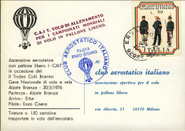 1976-cartolina Volo Di Allenamento Per I Campionati Mondiali DI^volo In Pallone  - Airmail