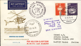 1976-Germania Rievocazione Scampo Garibaldi Posta A Mezzo Elicottero Rimini San  - Lettres & Documents