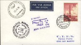 Vaticano-1976 Rievocazione Scampo Garibaldi Trasporto A Mezzo Elicottero Rimini  - Luftpost