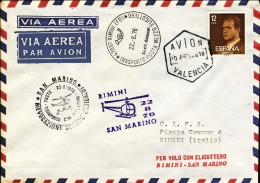 1975-Spagna Giornata Filatelica Riccione Posta A Mezzo Elicottero Riccione San M - Briefe U. Dokumente
