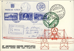 1973-cartolina Ufficiale Illustrata Mostra Aerofilatelica 40 Anniv. Crociera Nor - Airmail