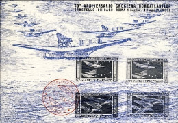 1973-cartolina Ufficiale Illustrata Mostra Aerofilatelica 40 Anniv. Crociera Nor - Airmail