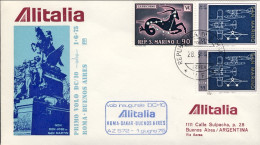 1975-San Marino Aerogramma Alitalia I^volo DC 10 Roma Buenos Aires Roma Del 1 Gi - Poste Aérienne