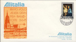 Vaticano-1975 Alitalia I^volo AZ 456 Pisa Francoforte Del 2 Giugno - Poste Aérienne