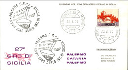 1975-San Marino Aerogramma Per Il 27^ Giro Di Sicilia Palermo Catania Palermo De - Airmail